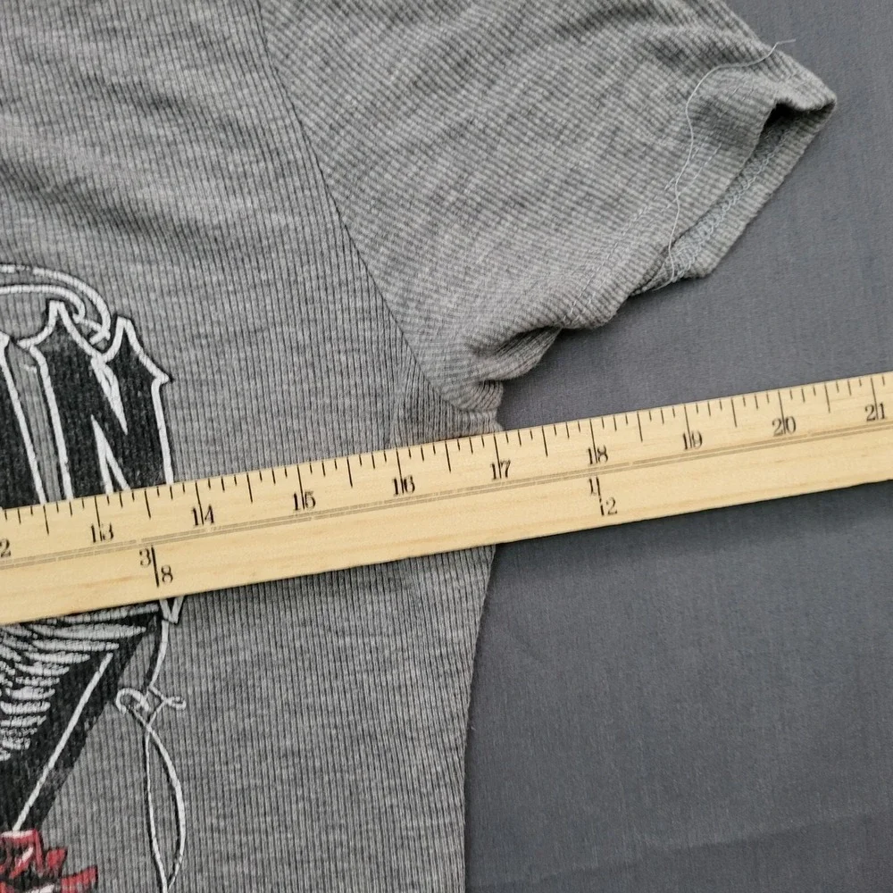 Charlotte‎ Russe Gray Ribbed Graphic T-Shirt Dress Skulls Roses Cage Neck Large